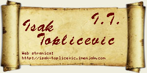 Isak Topličević vizit kartica